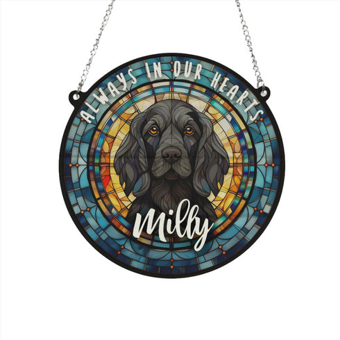 Cocker Spaniel Black Memorial Stained Glass Effect Suncatcher
